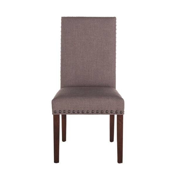 Shop Bristol Set Of 2 Gray Linen Dining Chairs Free Shipping