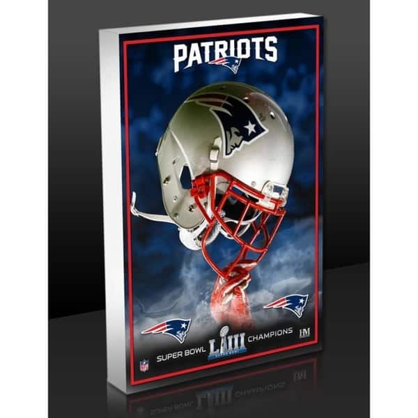 New England Patriots Super Bowl 53 Champions 3D Acrylic BlocKart -  Multi-Color