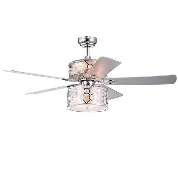 Shop Rillome Chrome 52 Inch Dual Lighted Ceiling Fan With Layered