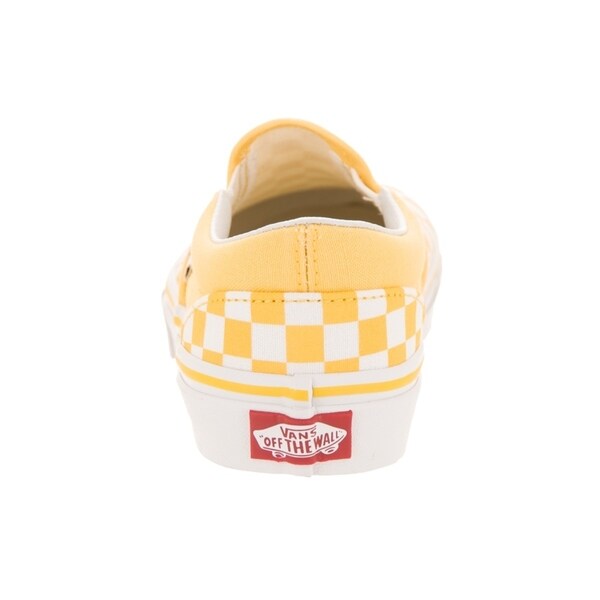 kids yellow checkerboard vans