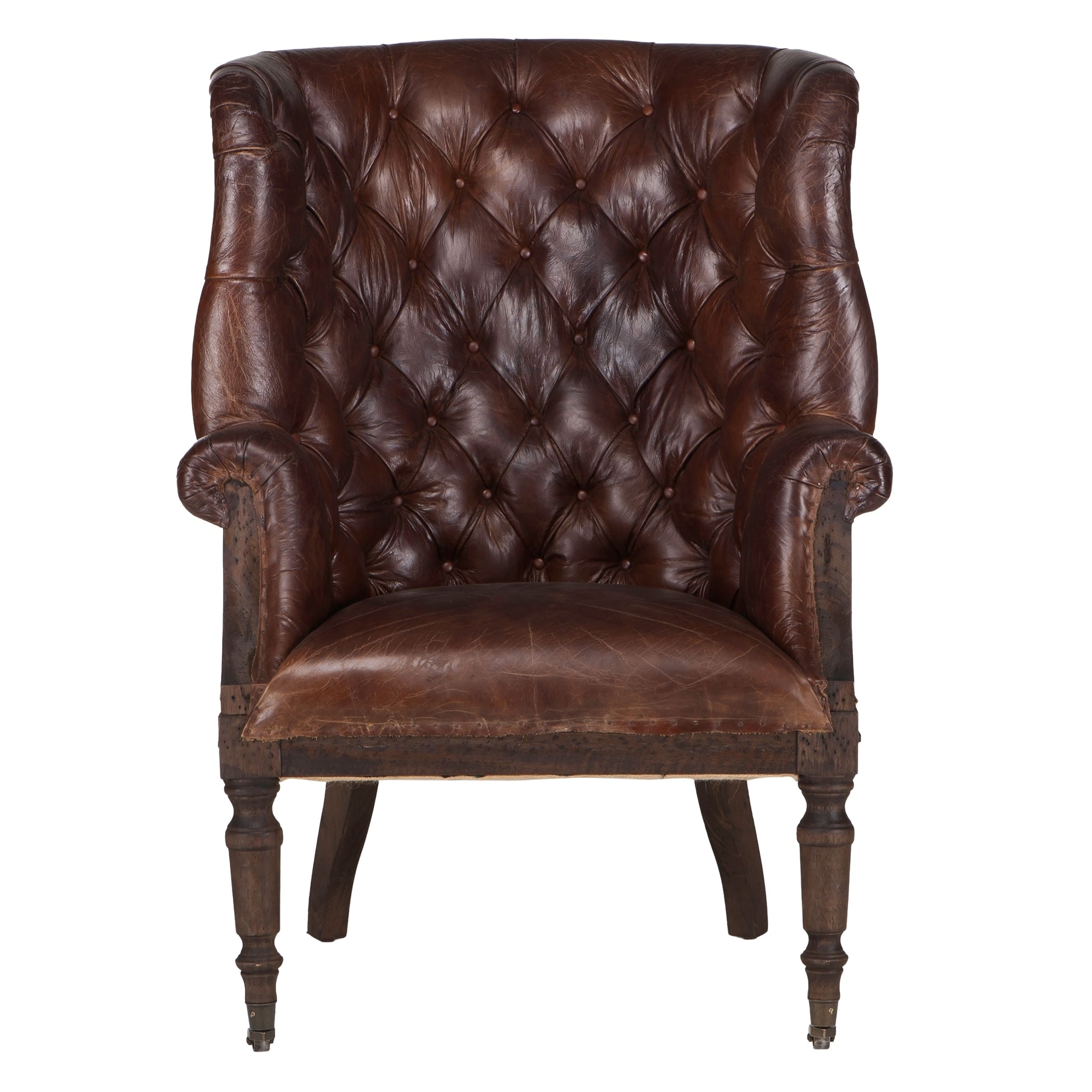 Charles Deconstructed Armchair With Vintage Cigar Leather Overstock 26961028