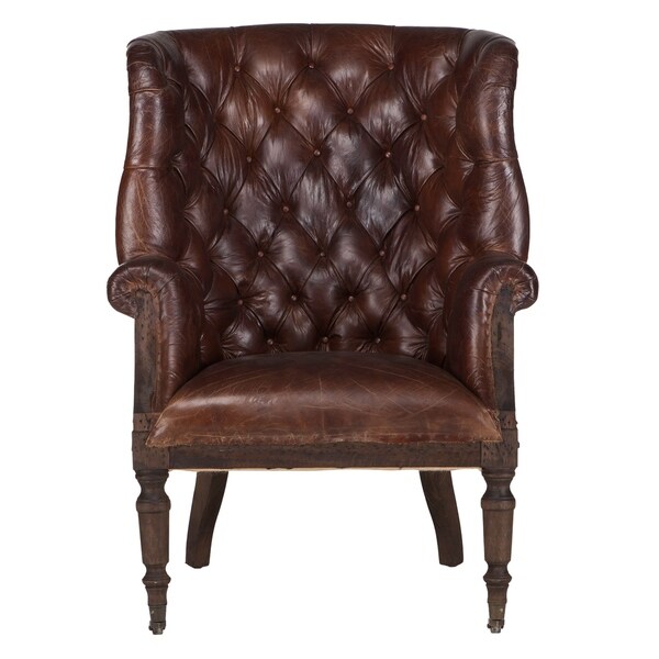 Vintage armchair leather deals
