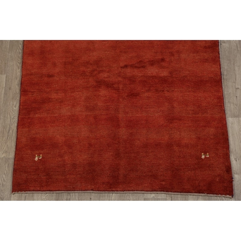 Gabbeh Modern Tribal Hand Knotted Wool Persian Area Rug - 6'3" x 4'9"