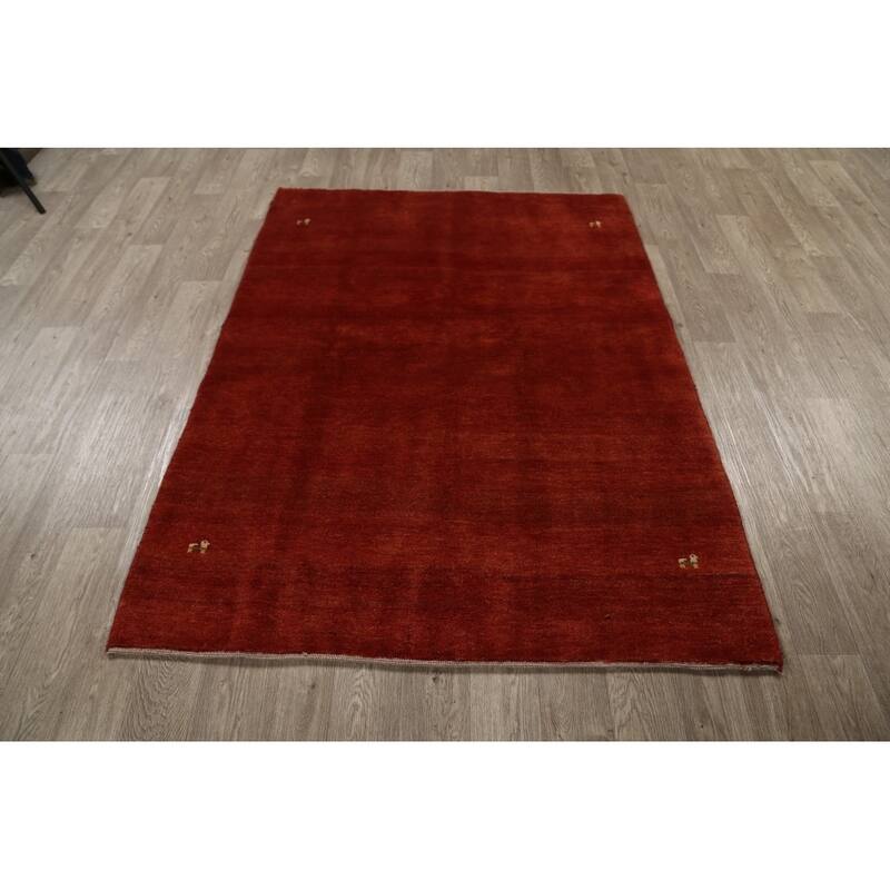 Gabbeh Modern Tribal Hand Knotted Wool Persian Area Rug - 6'3" x 4'9"