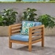 preview thumbnail 6 of 19, Oana Outdoor Acacia Wood Club Chair with Cushion by Christopher Knight Home