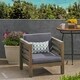 preview thumbnail 10 of 19, Oana Outdoor Acacia Wood Club Chair with Cushion by Christopher Knight Home