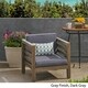preview thumbnail 11 of 19, Oana Outdoor Acacia Wood Club Chair with Cushion by Christopher Knight Home