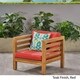 preview thumbnail 15 of 19, Oana Outdoor Acacia Wood Club Chair with Cushion by Christopher Knight Home