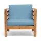 preview thumbnail 1 of 19, Oana Outdoor Acacia Wood Club Chair with Cushion by Christopher Knight Home Teak Finish + Blue Cushion