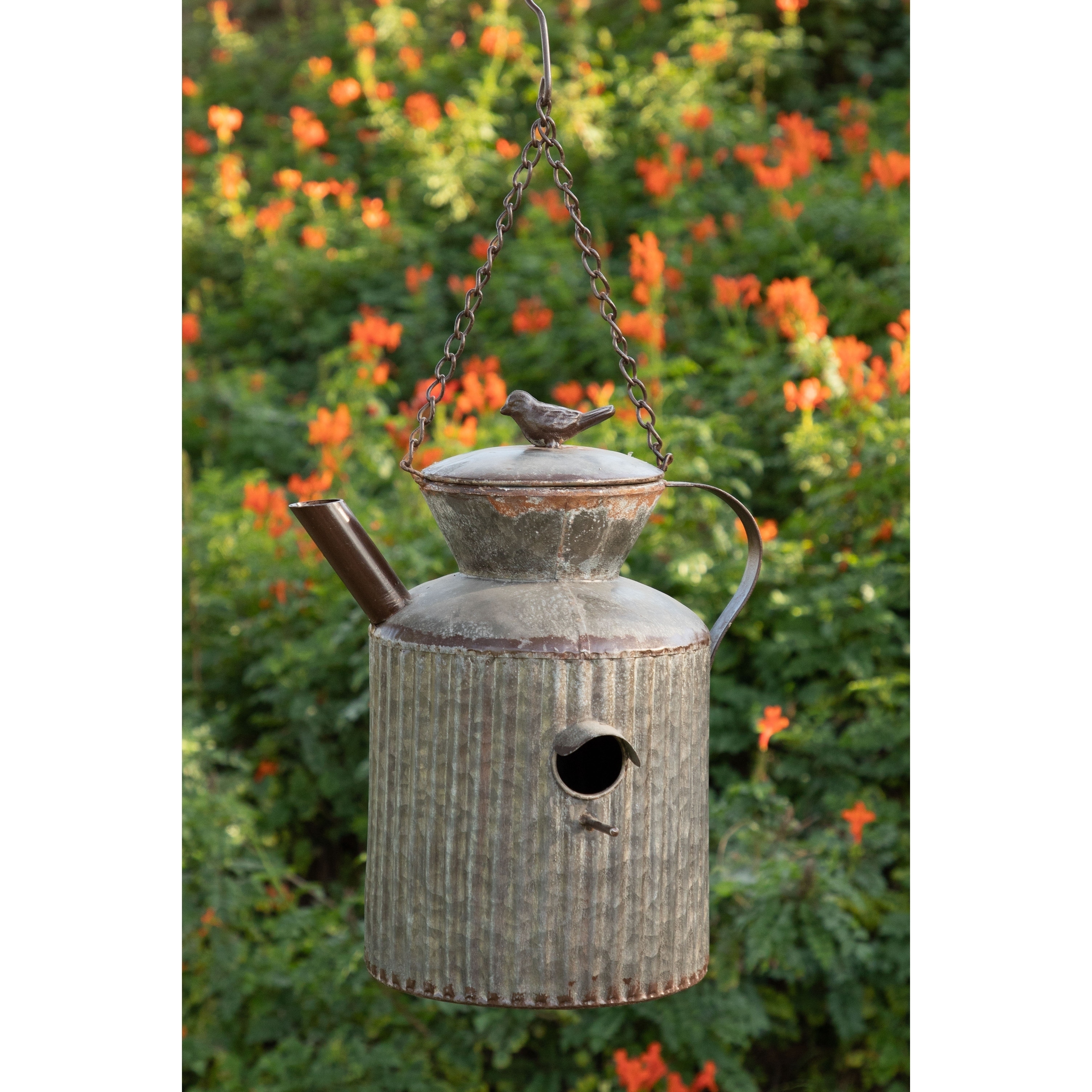 Alpine Metal Tea Pot Birdhouse, 20 Inch Tall - Bed Bath & Beyond - 25437051