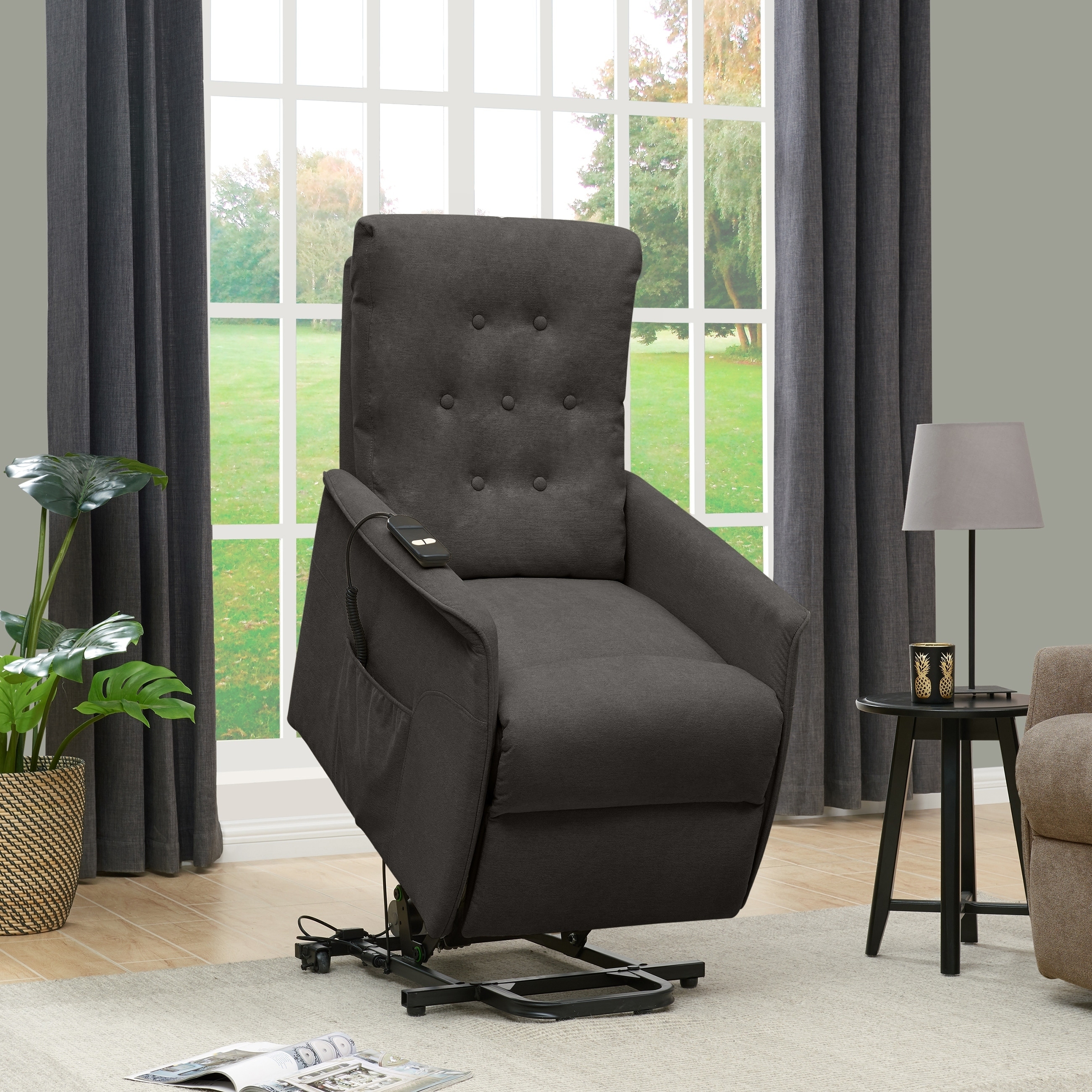 copper grove warneton velvet power recline and lift chair standard