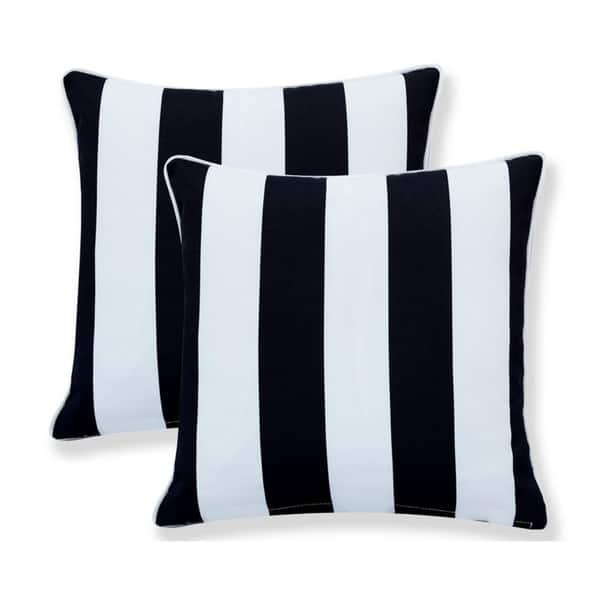 Water Resistant Outdoor Square Patio Stripe Throw Pillow Set Of 2 18 X 18 Overstock 26968945