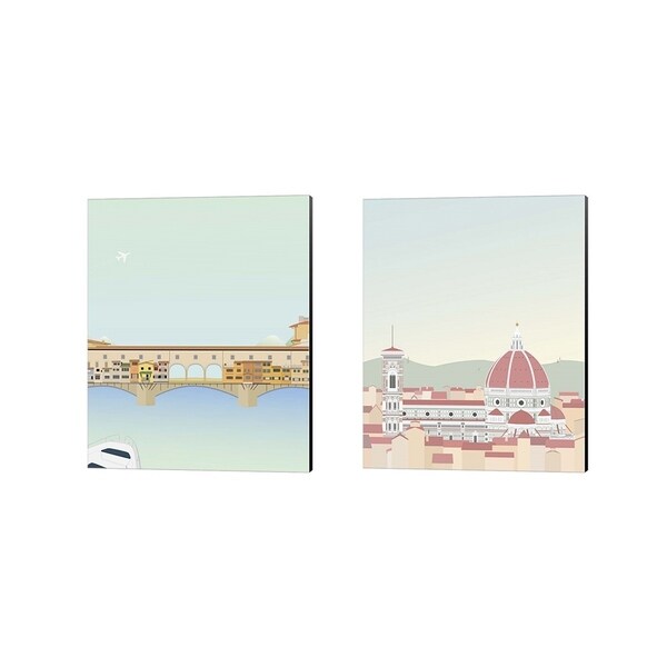 Gurli Soerensen 'Travel Europe A' Canvas Art (Set of 2)