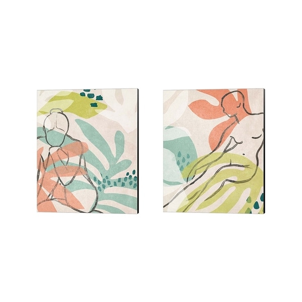 June Erica Vess 'Tropical Nude' Canvas Art (Set of 2)