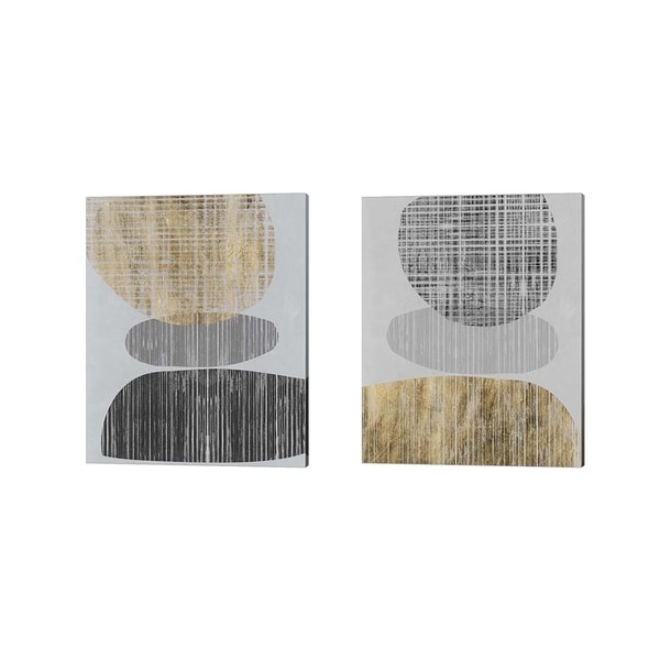 Jennifer Goldberger 'Gilded Shapes' Canvas Art (Set of 2)