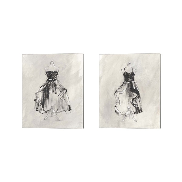 Ethan Harper 'Black Evening Gown' Canvas Art (Set of 2)