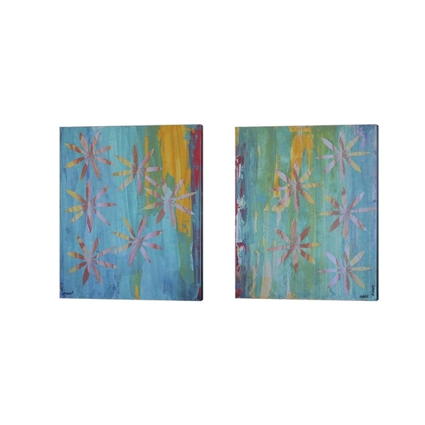Natalie Avondet 'Stained Glass Blooms' Canvas Art (Set of 2)