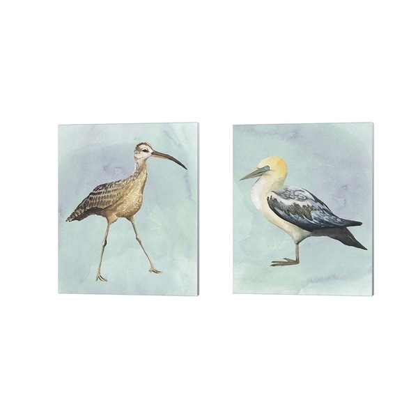 Grace Popp 'Watercolor Beach Bird A' Canvas Art (Set of 2)