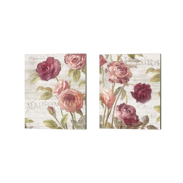 Danhui Nai 'French Roses' Canvas Art (Set of 2)