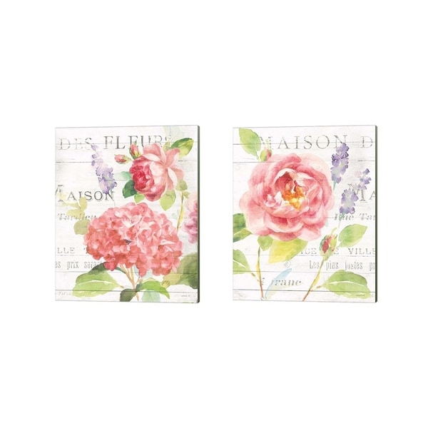 Danhui Nai 'Maison Des Fleurs B' Canvas Art (Set of 2)
