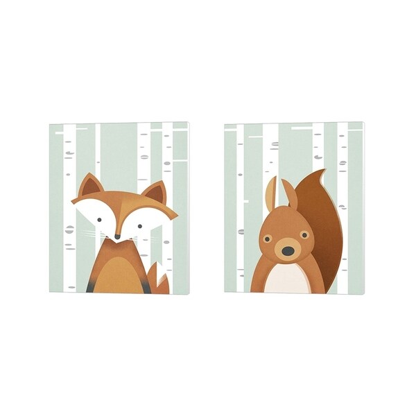 Martin Wickstrom 'Fox & Squirrel' Canvas Art (Set of 2)