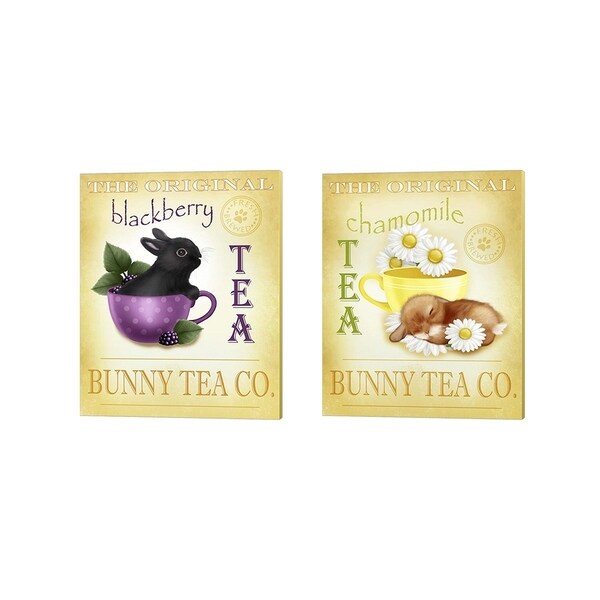 Melissa Dawn 'Blackberry & Chamomile Tea Bunny' Canvas Art (Set of 2)