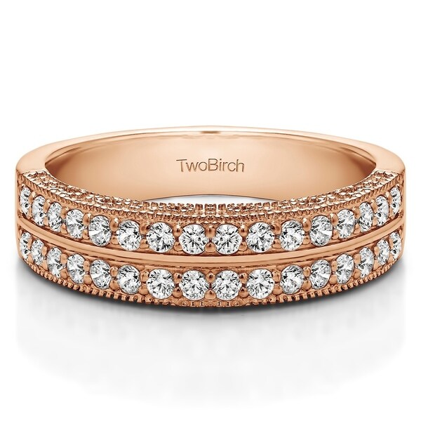 Shop 10k Gold Double Row Vintage Filigree Millgrained ...