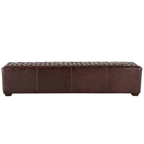 Copper Grove Pravets 78-inch Leather Bench with Diamond Stitch Detailing