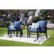 Patio Festival 3-piece Outdoor Conversation Chat Set with Cushions - Blue