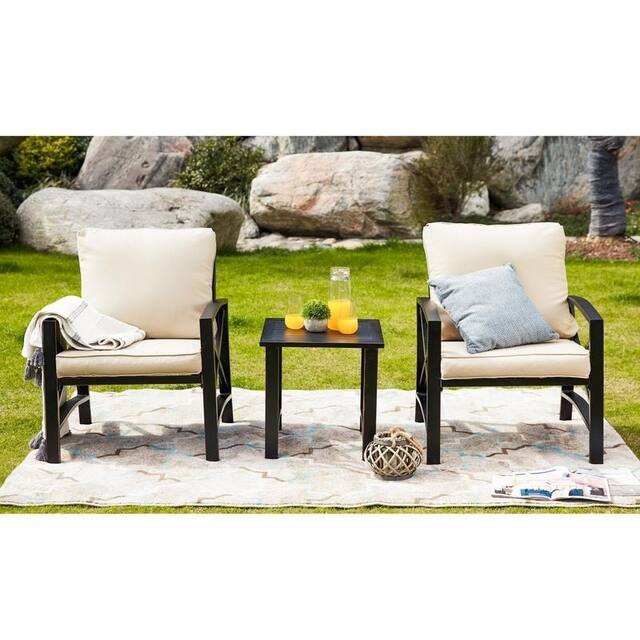 Patio Festival 3-piece Outdoor Conversation Chat Set with Cushions