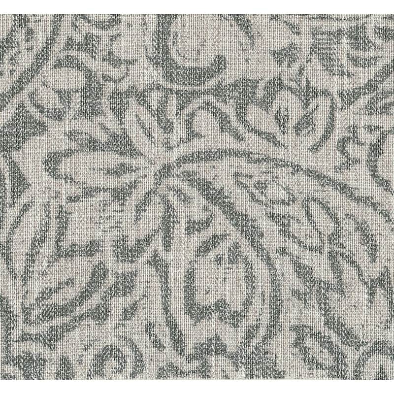 The Curated Nomad Hector Grey Floral Storage Ottoman