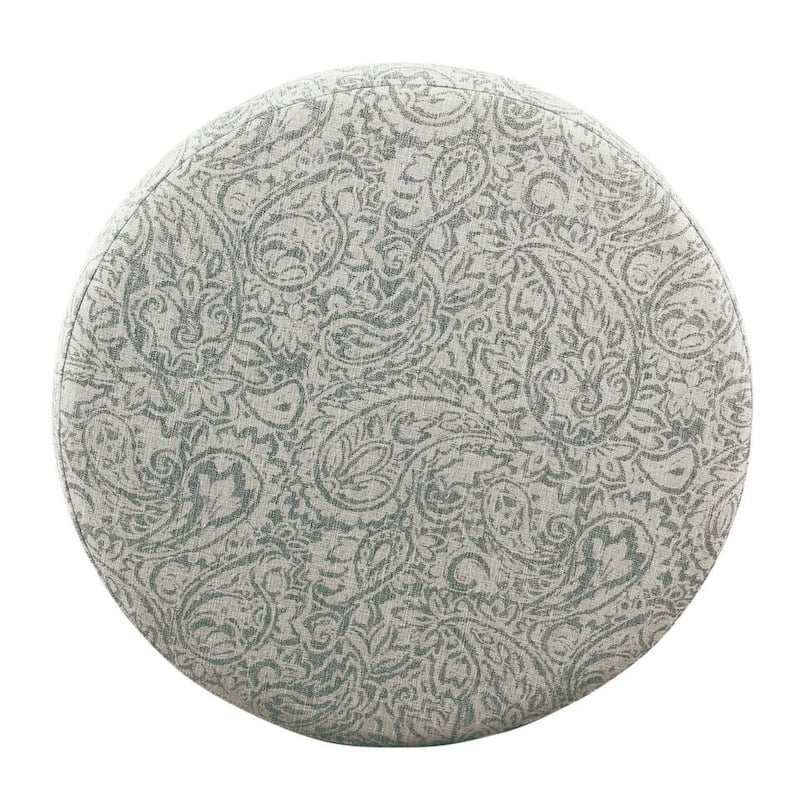 The Curated Nomad Hector Grey Floral Storage Ottoman