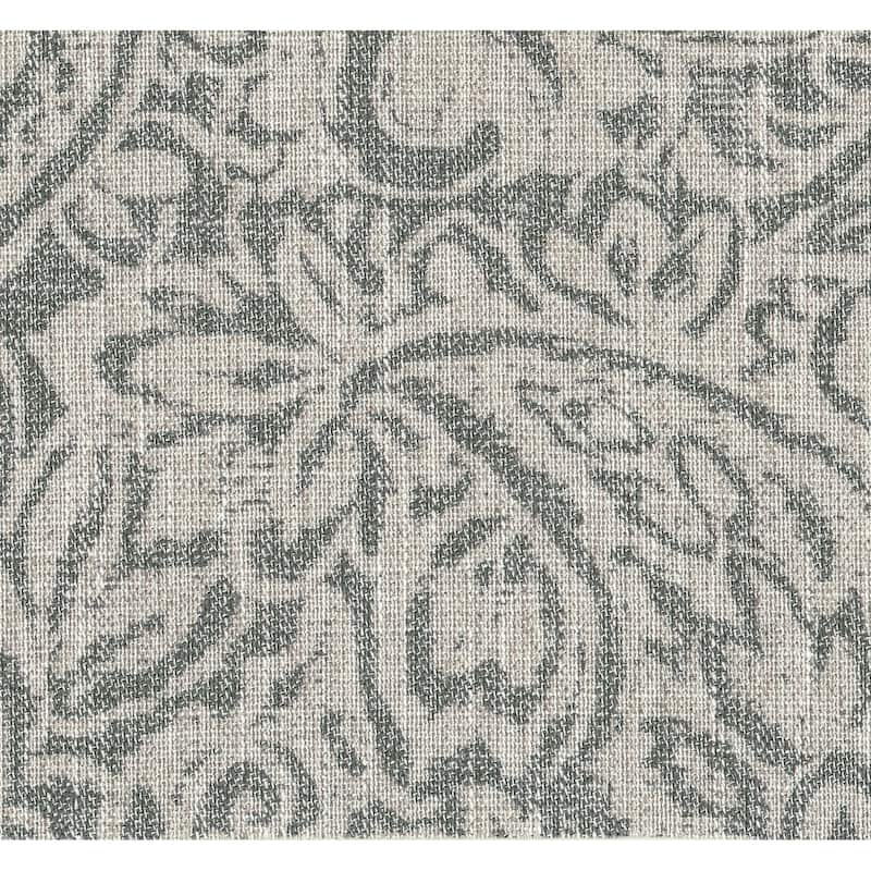 The Curated Nomad Hector Grey Floral Storage Ottoman