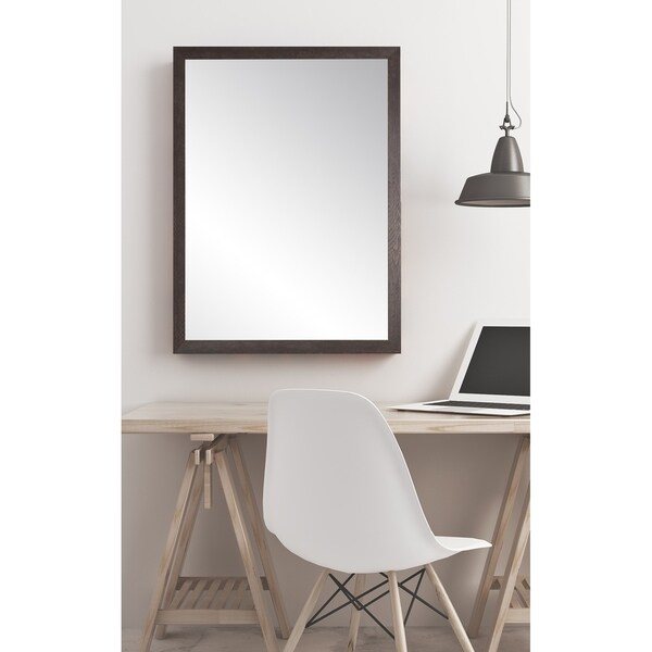 Ash Brown Farmhouse Accent Mirror - Dark Brown