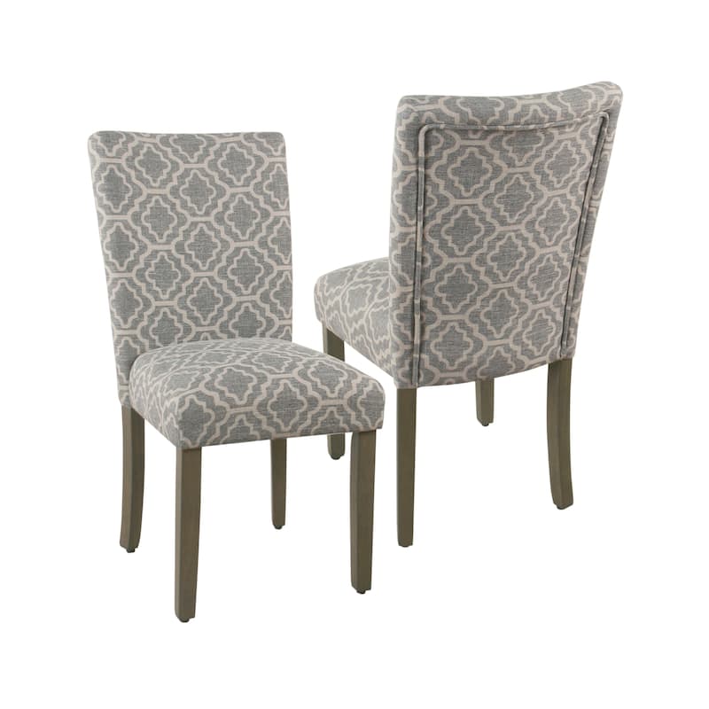 HomePop Parsons Ash Grey Geometric Dining Chair (Set of 2) - Grey