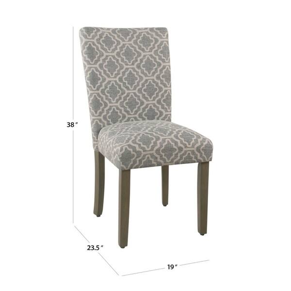 HomePop Parsons Ash Grey Geometric Dining Chair (Set of 2) On Sale