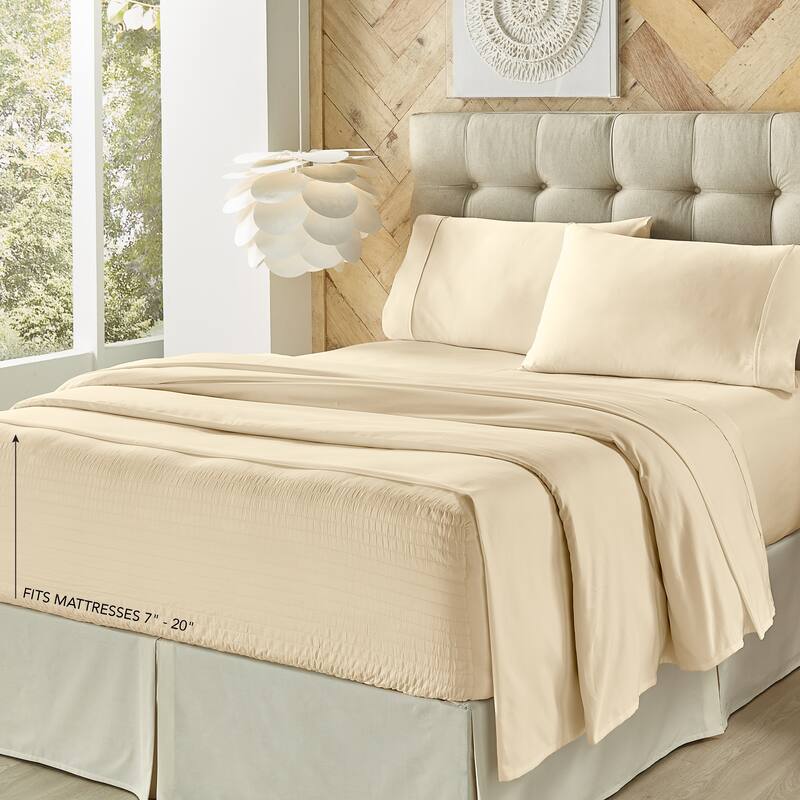 Porch & Den Kalex 300 Thread Count 100-percent Cotton Perfect Fit Sheet Set