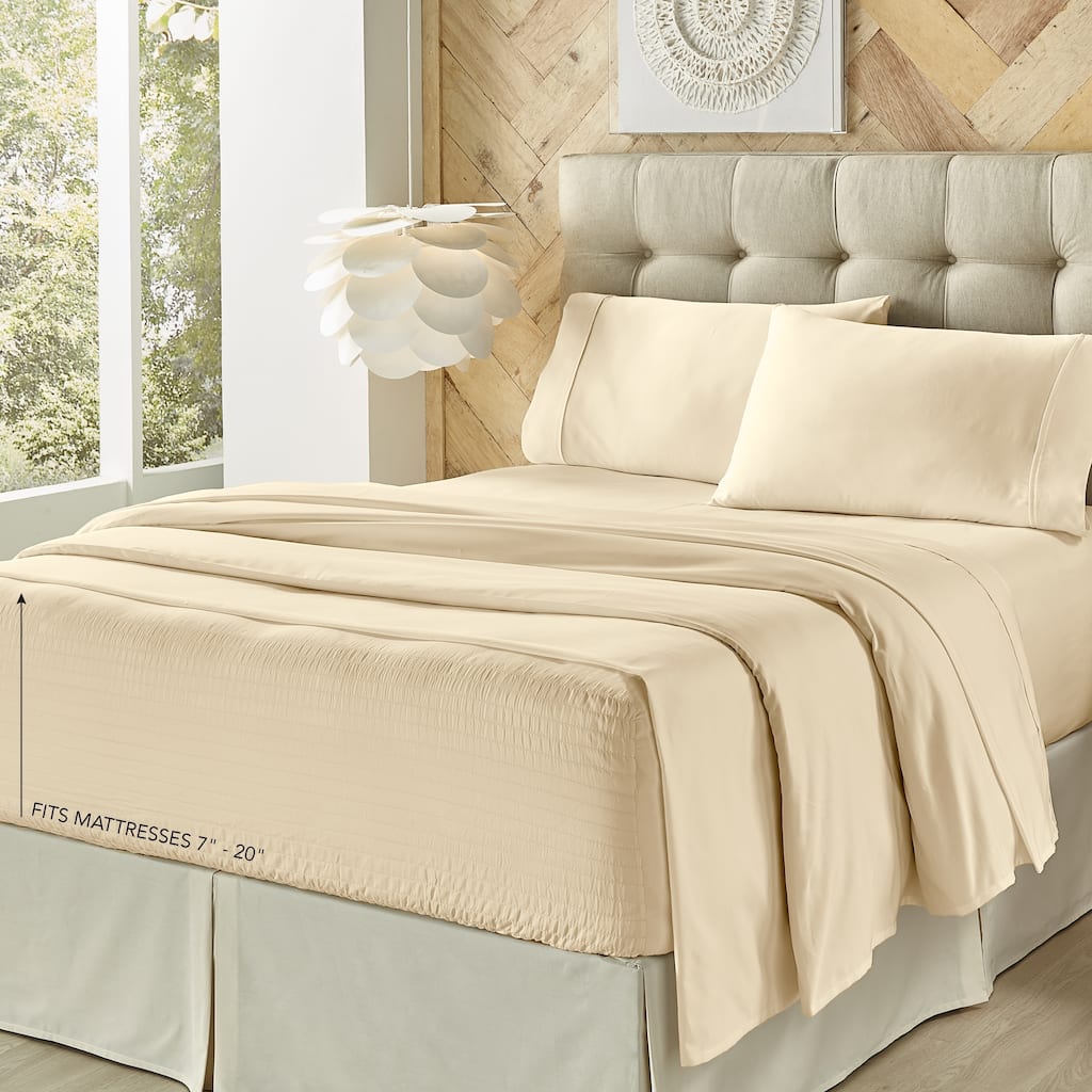 Porch & Den Kalex 300 Thread Count 100-percent Cotton Perfect Fit Sheet Set