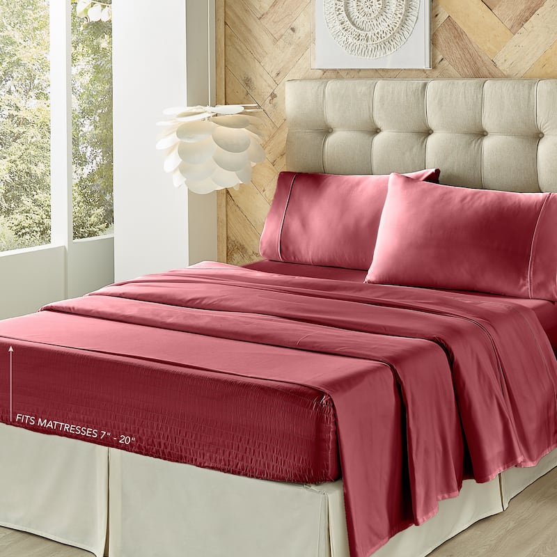 Porch & Den Kalex 300 Thread Count 100-percent Cotton Perfect Fit Sheet Set