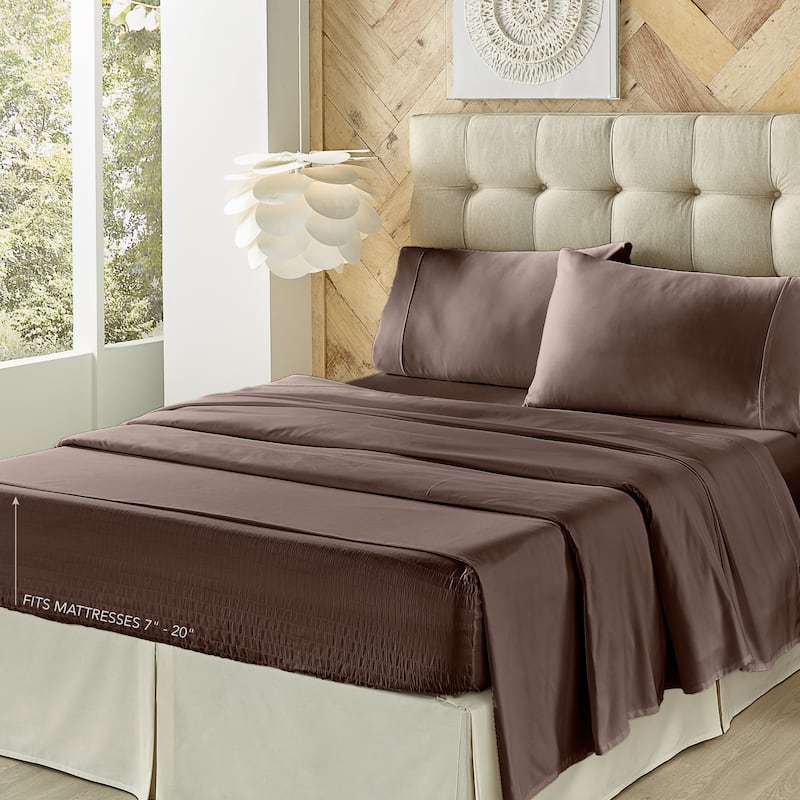 Porch & Den Kalex 300 Thread Count 100-percent Cotton Perfect Fit Sheet Set