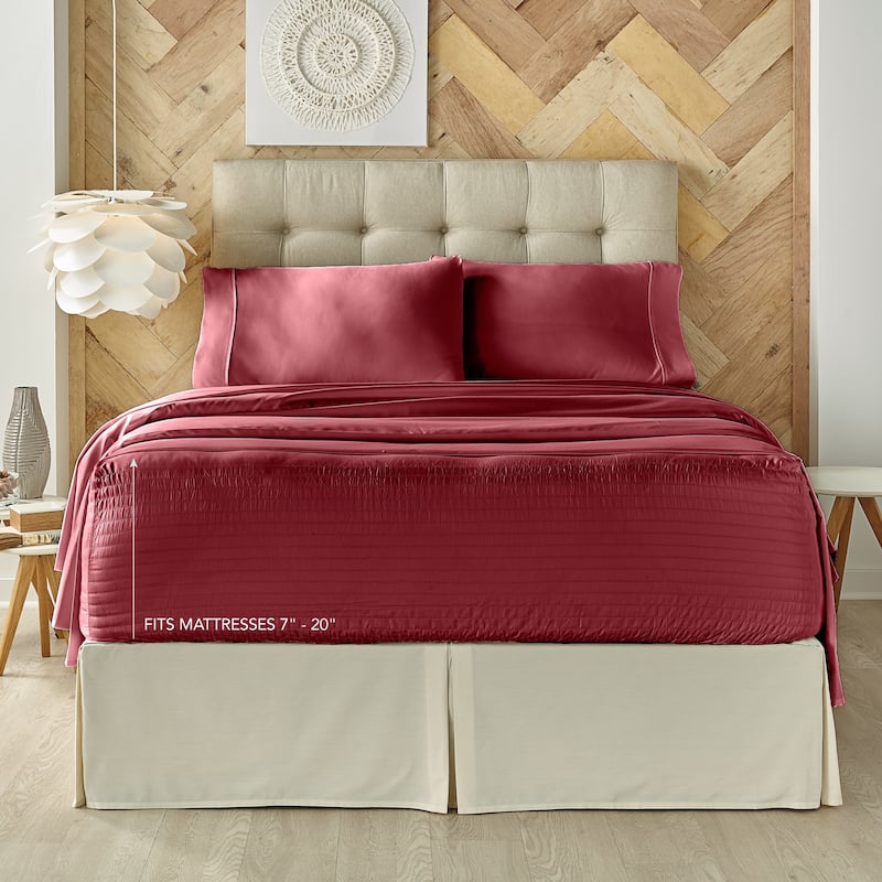 Porch & Den Kalex 300 Thread Count 100-percent Cotton Perfect Fit Sheet Set