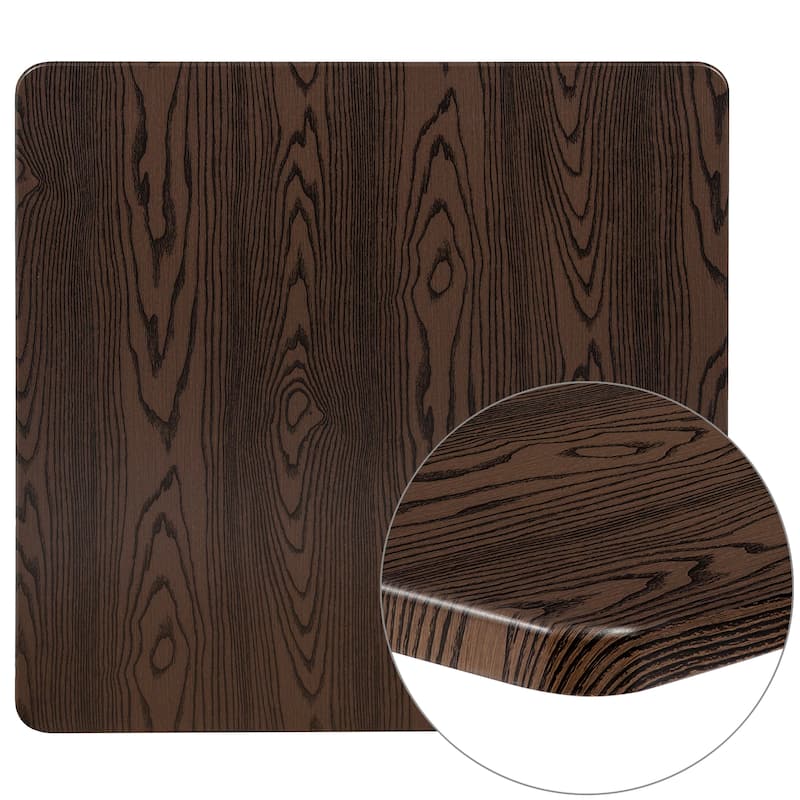 36" Square Rustic Wood Laminate Table Top - Restaurant Furniture - Rustic