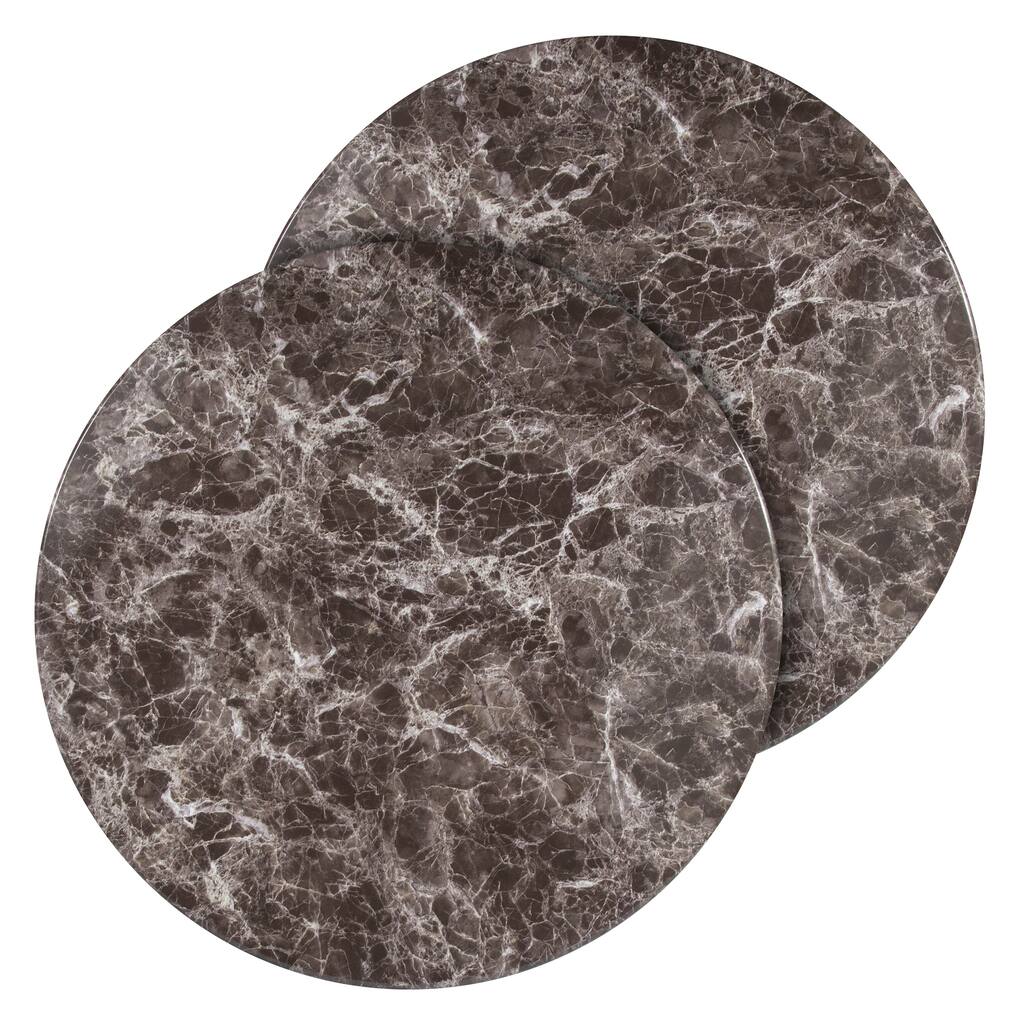 2PK 30" Round Gray Marble Laminate Table Top - Restaurant & Hospitality Tables - Gray Marble