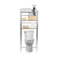 Mind Reader 3 Tier Over the Toilet Rack, Bathroom Organizer, Silver