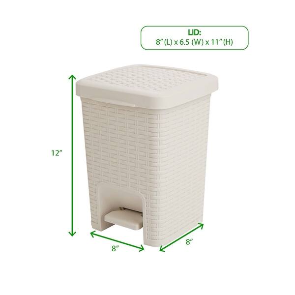 Small Large Plastic Rattan Pedal Bin Bedroom Bathroom Kitchen Rubbish  Dustbin