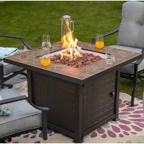 Patio Festival 50000 Btu Propane Fire Pit Table With Lava 50000 Btu Propane Fire Pit Table With