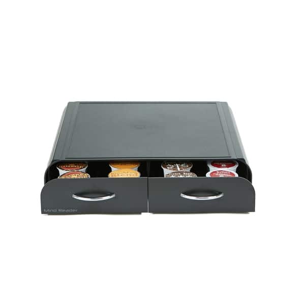 Mind Reader Coffee Pod Storage for Tassimo & Nespresso Capsules, Black