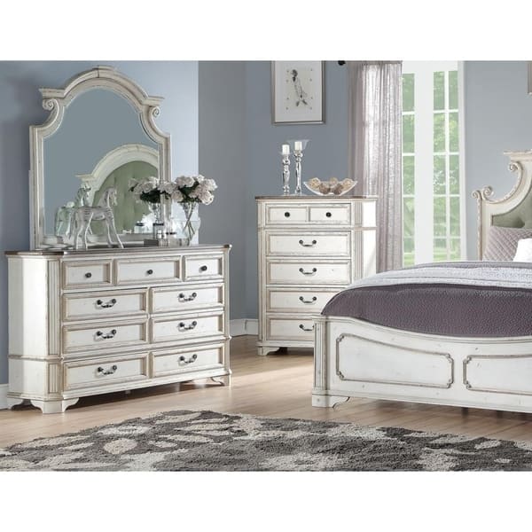 Shop Best Master Furniture Antique White 7 Drawer Dresser With