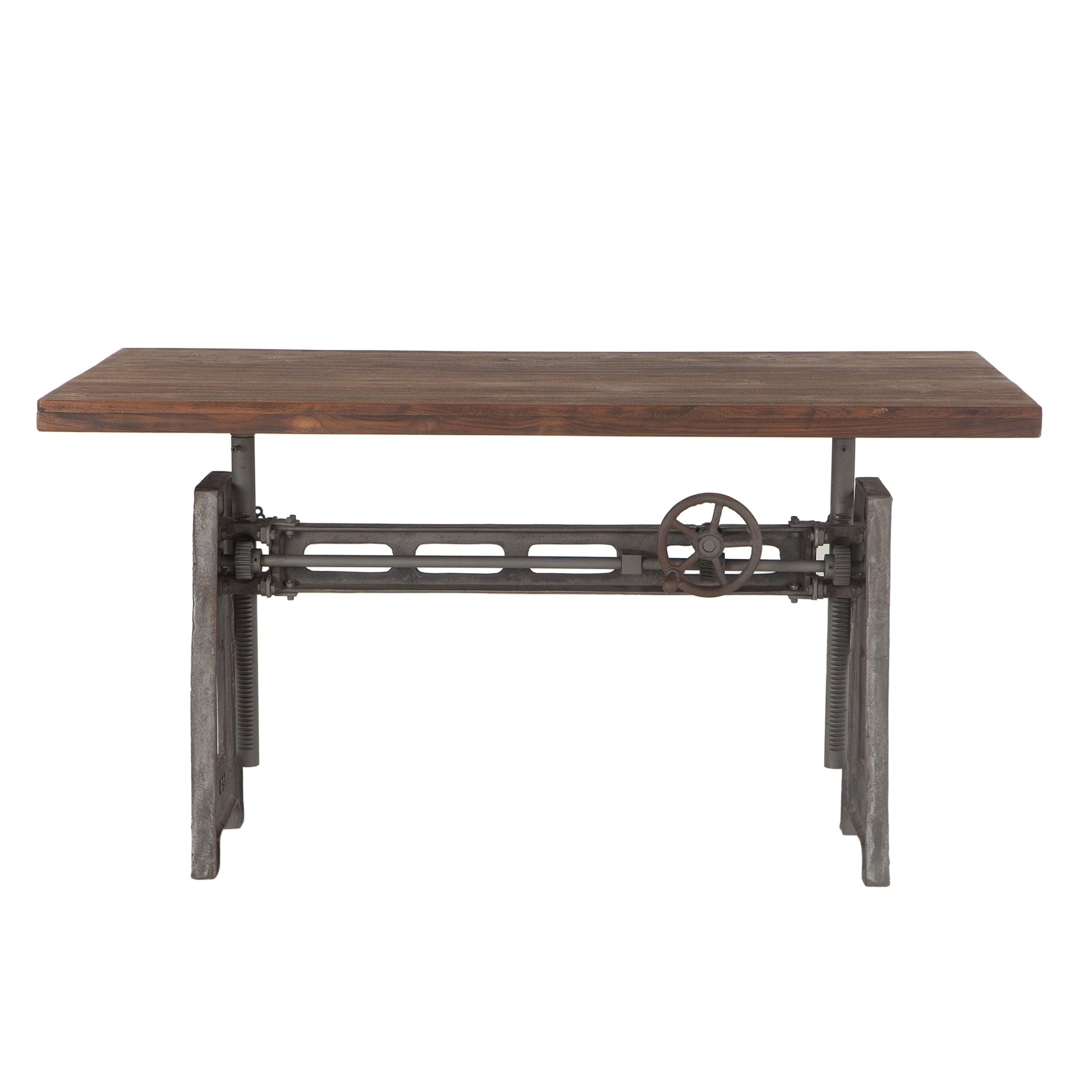 Artezia 60-Inch Reclaimed Teak Wood Desk with Adjustable Crank
