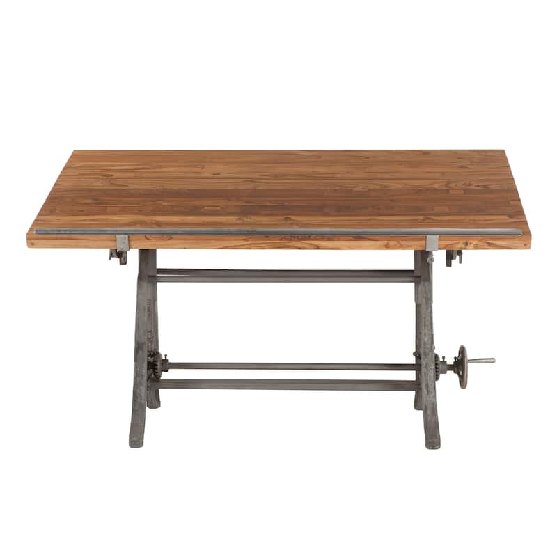 Artezia 62-Inch Adjustable Teak Wood Drafting Desk